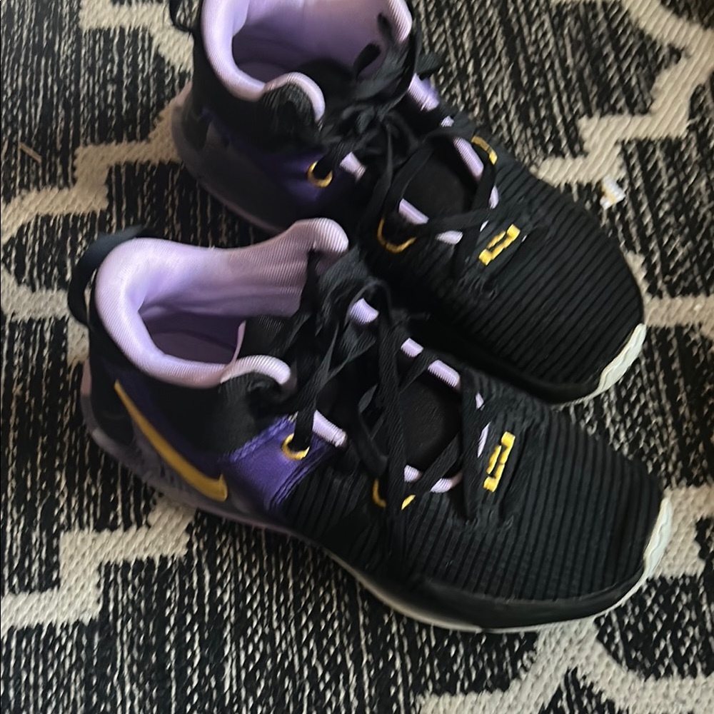 Nike Kids Black and Purple Sneakers